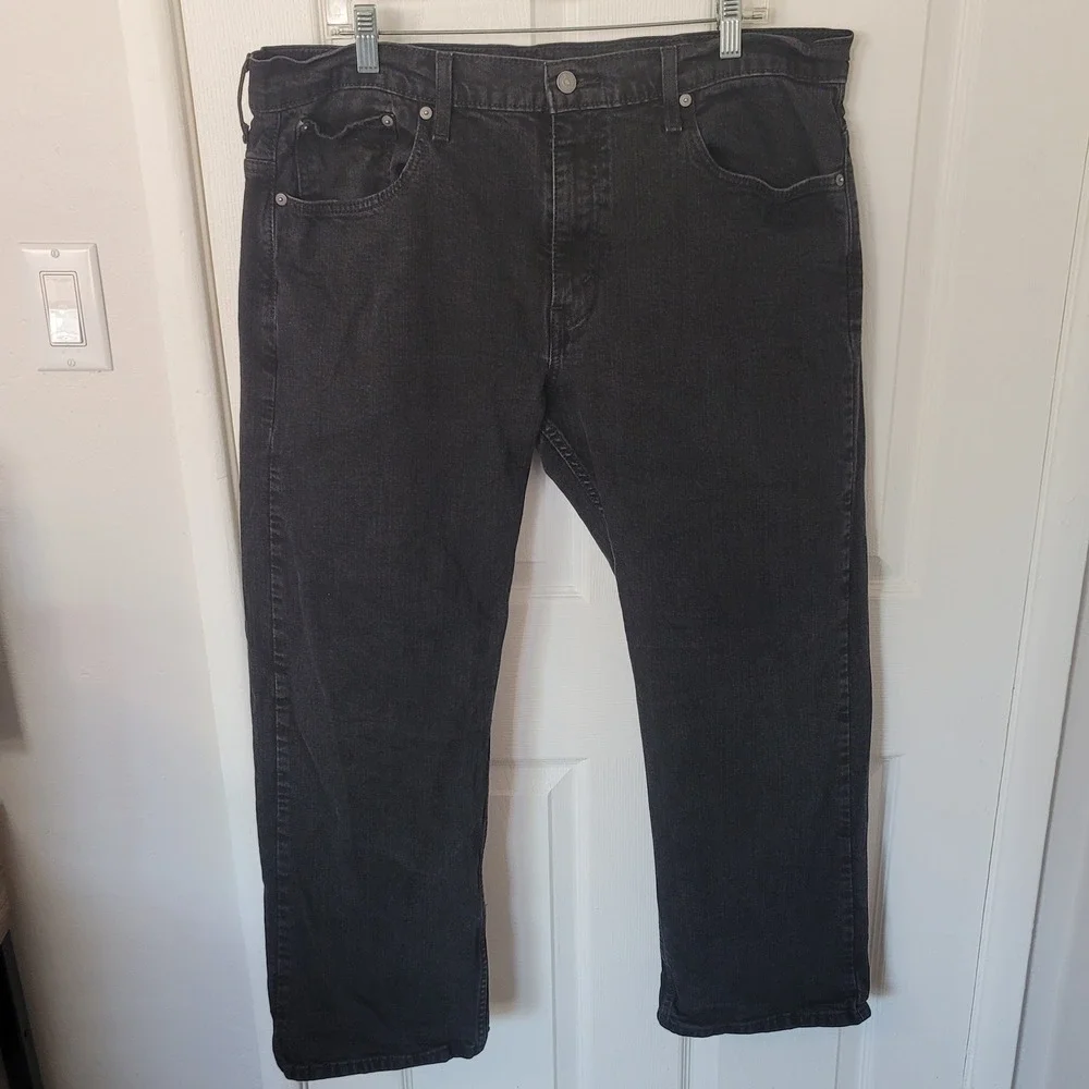 Levi's 569 Loose Straight Jeans Mens 38x30 Black Denim‎ Relaxed Baggy 00569-0125